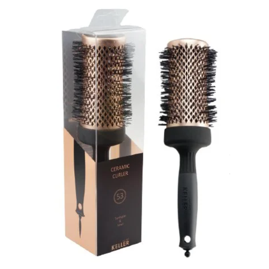 Keller Copper-Line 53mm Tourmalin & Ionic 53mm Ceramic Curler Hairbrush Pasteur Pharmacy