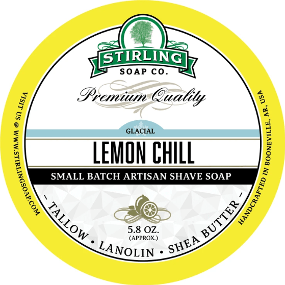 Stirling Soap Co. Glacial - Lemon Chill Shaving Collection Shaving Set Pasteur Pharmacy Shaving Soap 5.8oz
