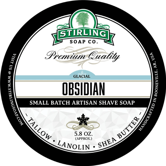 Stirling Soap Co. Glacial - Obsidian Shaving Collection Shaving Set Pasteur Pharmacy Shaving Soap 5.8oz