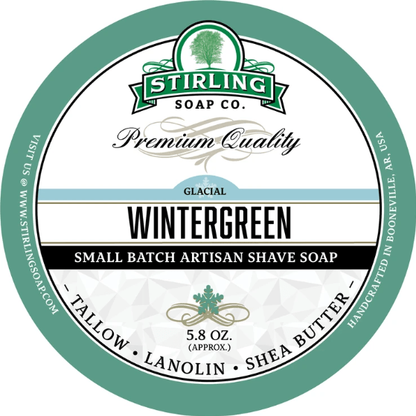 Stirling Soap Co. Glacial - Wintergreen Shaving Collection Shaving Set Pasteur Pharmacy Shaving Soap 5.8oz