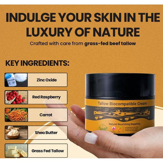 WhollyKaw Tallow Biocompatible Nourishing Cream 3.52 oz Face Cream Pasteur Pharmacy