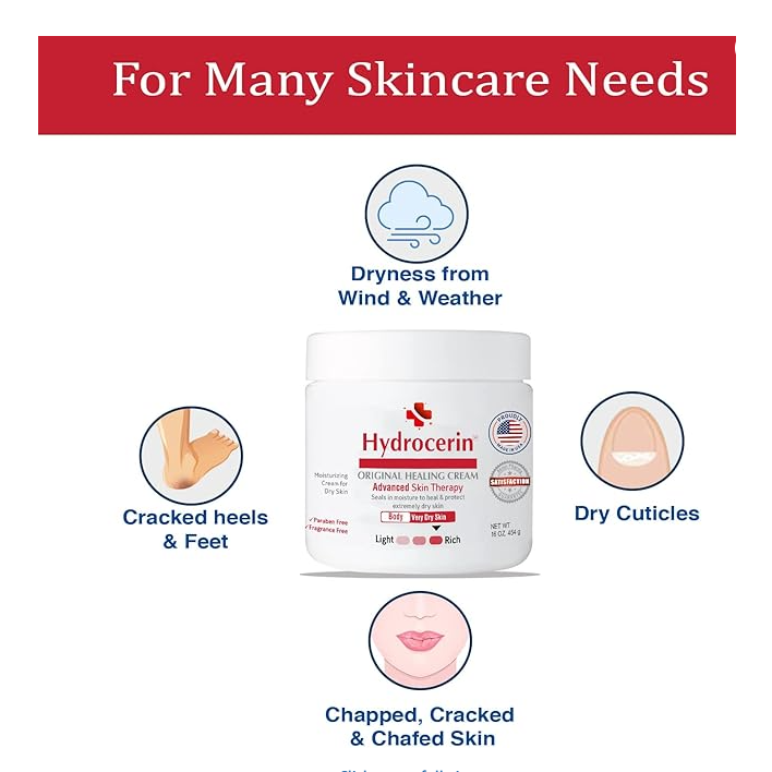 Eucerin Hydrocerin Original Therapeutic Cream: 16 oz Advanced Moisturizer for Extra Dry Skin Lotion & Moisturizer Pasteur Pharmacy