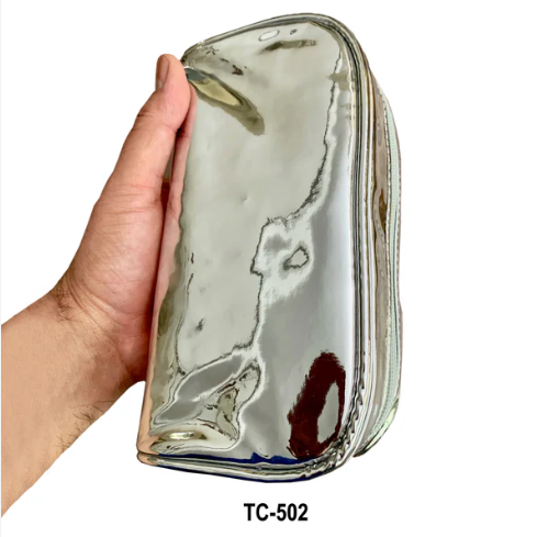 Kingsley Silver Metal Travel Cosmetic Makeup Organizer Bag TC-502 Cosmetic & Toiletry Bags Pasteur Pharmacy
