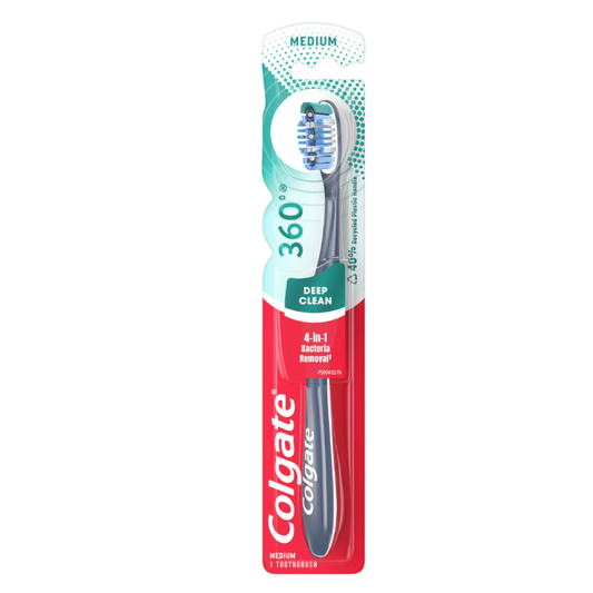 Colgate 360 Degrees, Toothbrush, Deep Clean, Medium Toothbrushes Pasteur Pharmacy