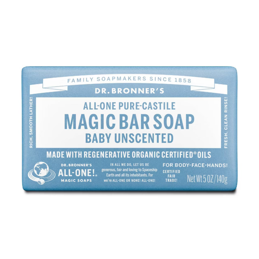 Dr. Bronner's Pure Castile Soap Bar Baby Unscented Mild 5 oz Bar Soap Pasteur Pharmacy
