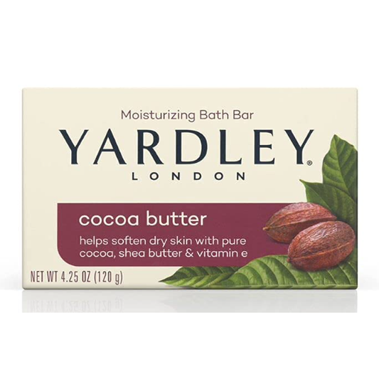 Yardley London Nourishing Bath Bar, Cocoa Butter & Vitamin E – 4 oz Bar Soap Pasteur Pharmacy