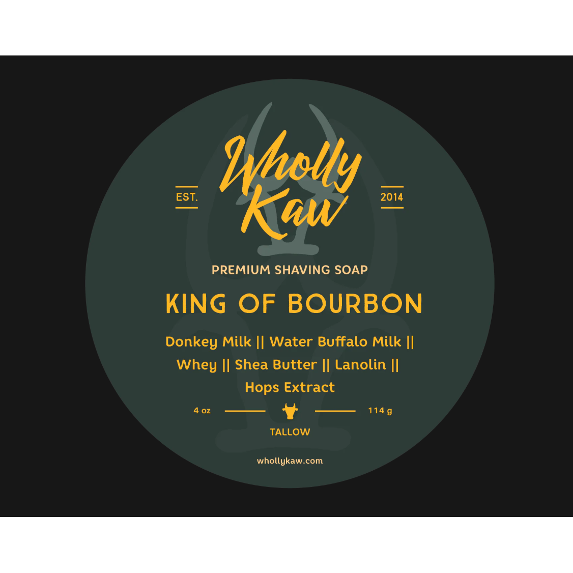 Wholly Kaw King of Bourbon Shaving Collection Shaving Set Pasteur Pharmacy Tallow Shaving Soap 4 oz