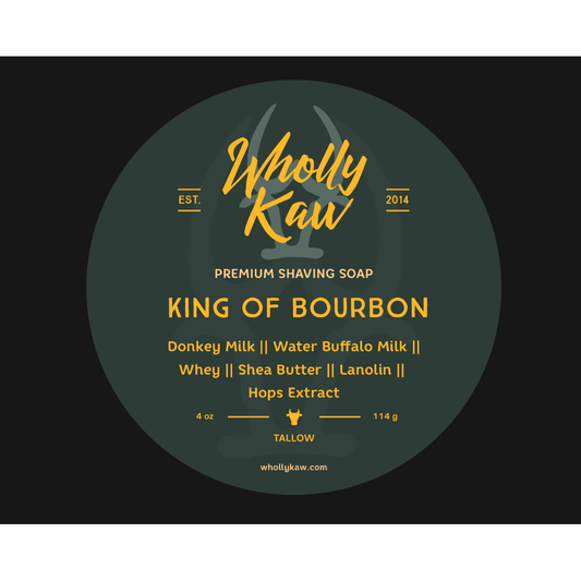 Wholly Kaw King of Bourbon Shaving Collection Shaving Set Pasteur Pharmacy Tallow Shaving Soap 4 oz