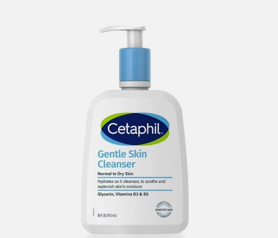 Limpiador suave para la piel Cetaphil, hidratante para pieles sensibles de normales a secas - 16.0 Fl Oz