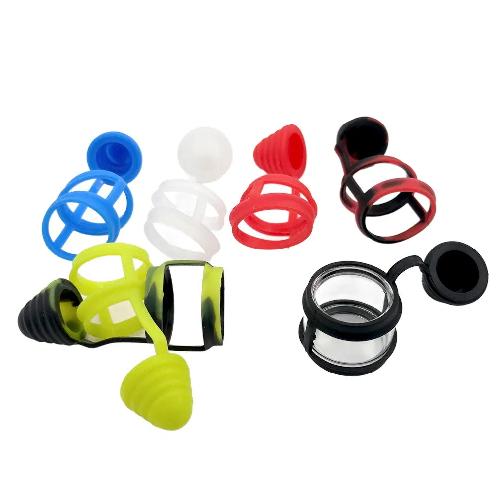Color: Pink - 810 Silicone Rubber Band Fat Bubble Glass Ring Dust Cap Covers for 810 Drip Mouthpiece