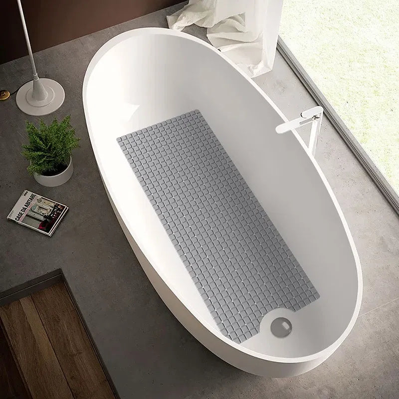 Color: Sky blue, Ships From: CHINA, Specification: 400MMx800MM - DEXI PVC Anti-skid Bath Mats Rectangle Soft Shower Bathroom Massage Mat Suction Cup Non-slip Bathtub Carpet