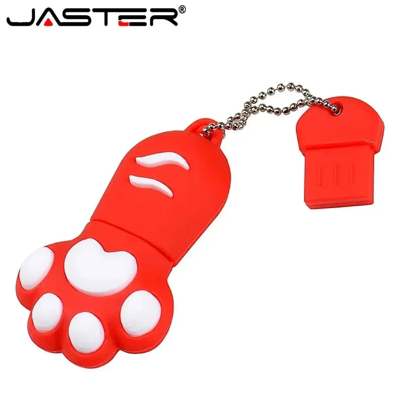 Capacity: 32GB, Color: Black - JASTER Cute Cat Claw USB Flash Drive 64GB Cartoon Memory Stick 32GB Creative Gift Pen Drive 16GB Pink Silicone External Storage