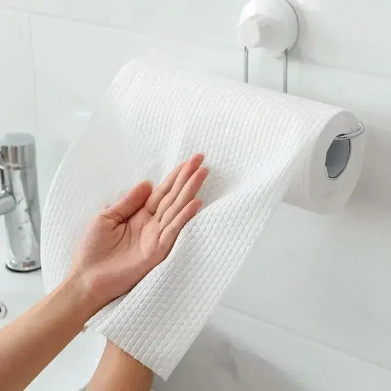 Color: Red, Specification: 8pcs - 500/50pcs Reusable Kitchen Disposable Rags Non-Woven Cleaning Cloths Washing Dishcloths Rag Cloth Towels Non-stick Scouring Pads