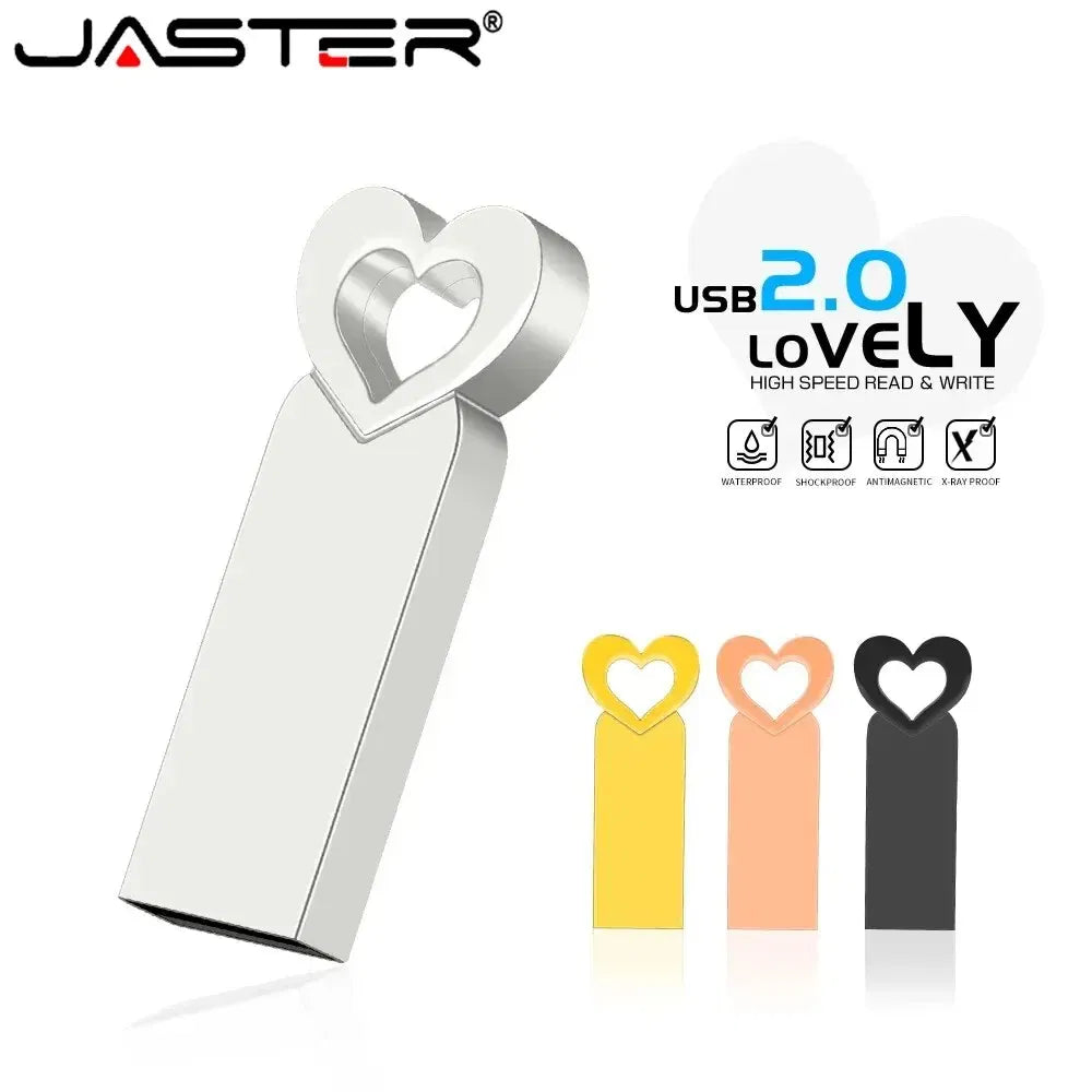 Capacity: 32GB, Color: Black - Mini Metal Heart Shaped USB Flash Drive 64GB Black Portable Pen Drive 32GB High Speed Memory Stick 16GB Waterproof USB Stick