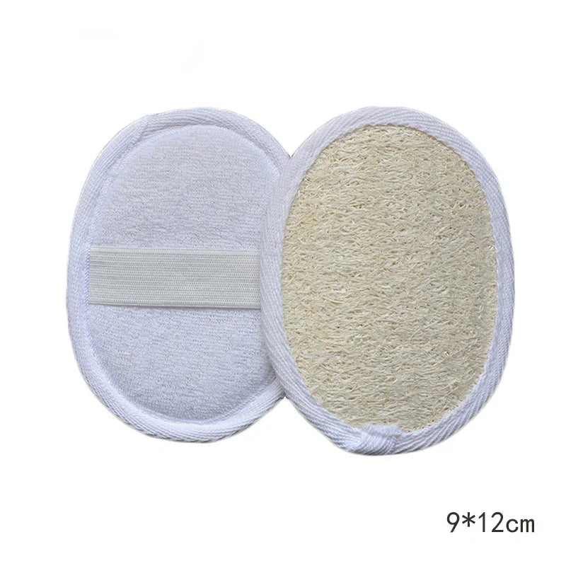 Color: black - Natural Loofah Sponge Bath Shower Rub Bath Shower Wash Body Pot Sponge Scrubber Durable Healthy Massage Brush