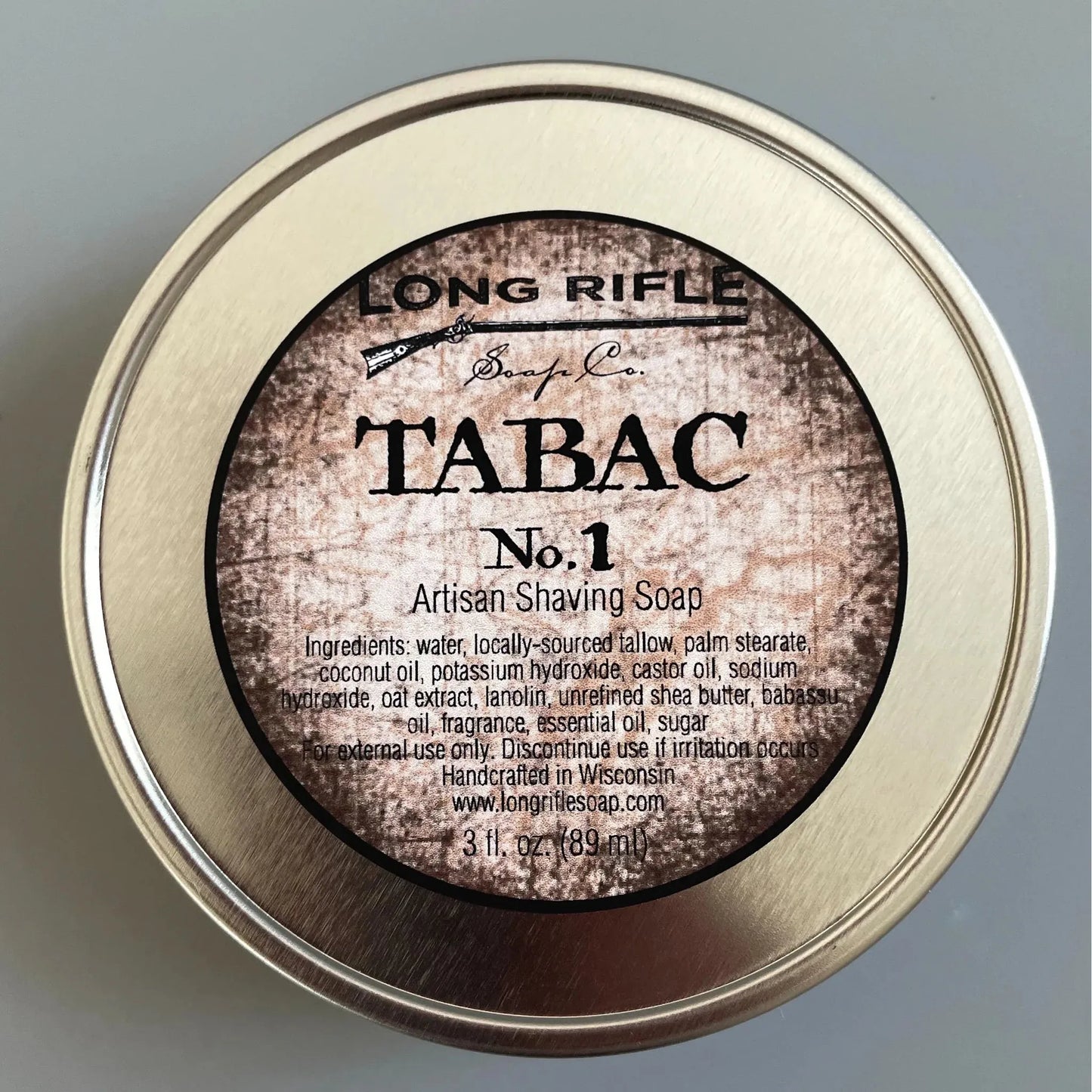 Long Rifle Soap Co. Tabac No.1 Shaving Collection Shaving Set Pasteur Pharmacy Shaving Soap Puck 3 oz