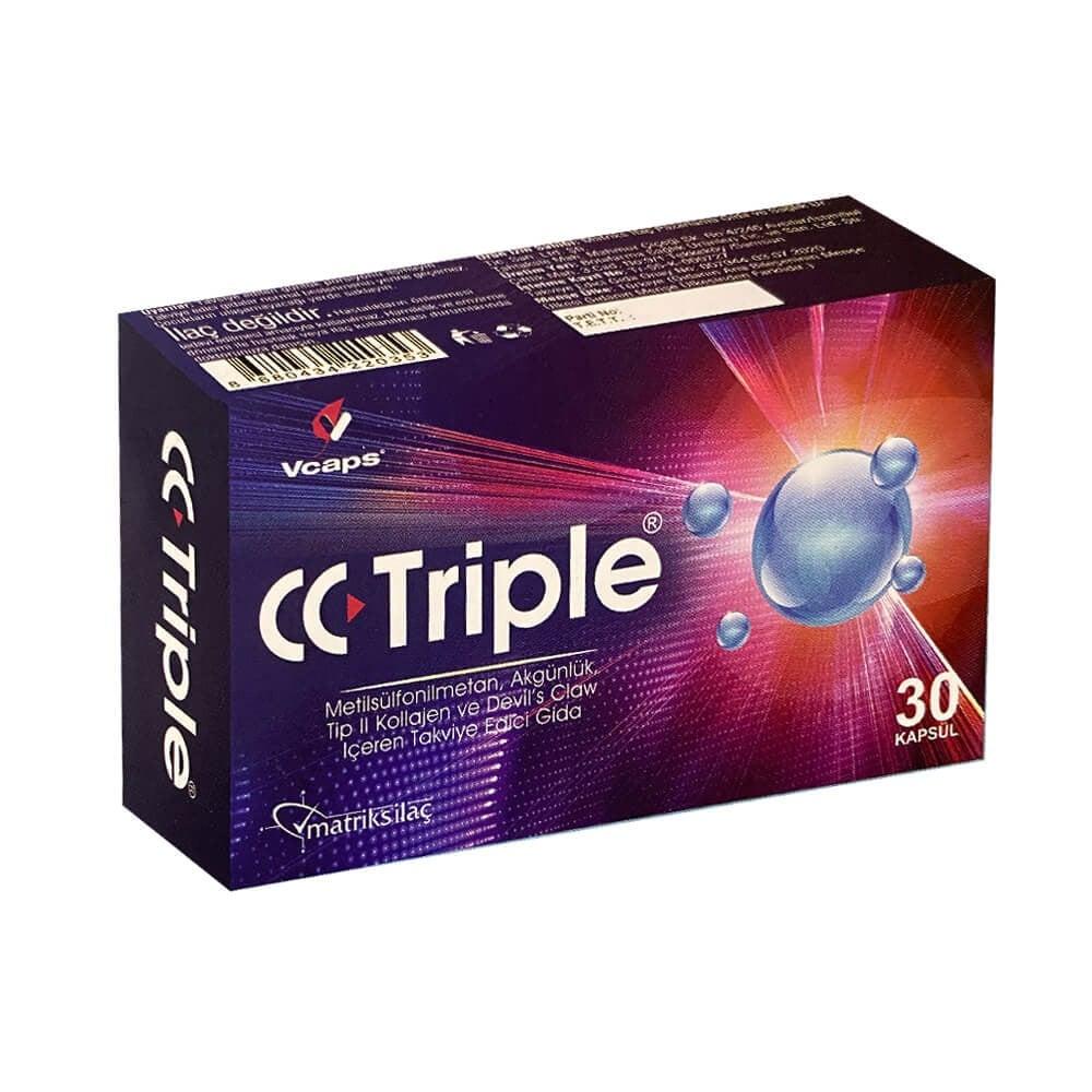 CC Triple 30 Capsules - Joint Health Supplement with Collagen, MSM, and Boswellia Extract