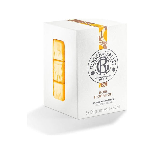 Roger & Gallet Bois d'Orange (Orange Wood) Wellbeing Soaps Box of 3x3.5 oz Soap Pasteur Pharmacy
