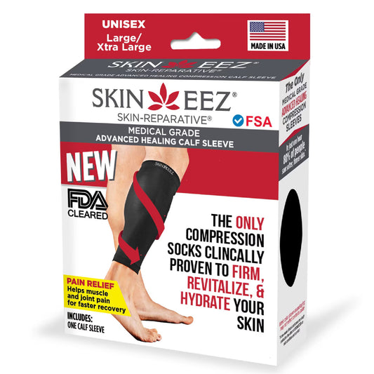 Skineez Knitted Calf Compression Sleeve - Black, Size Large/Extra Large (L/XL) Pasteur Pharmacy