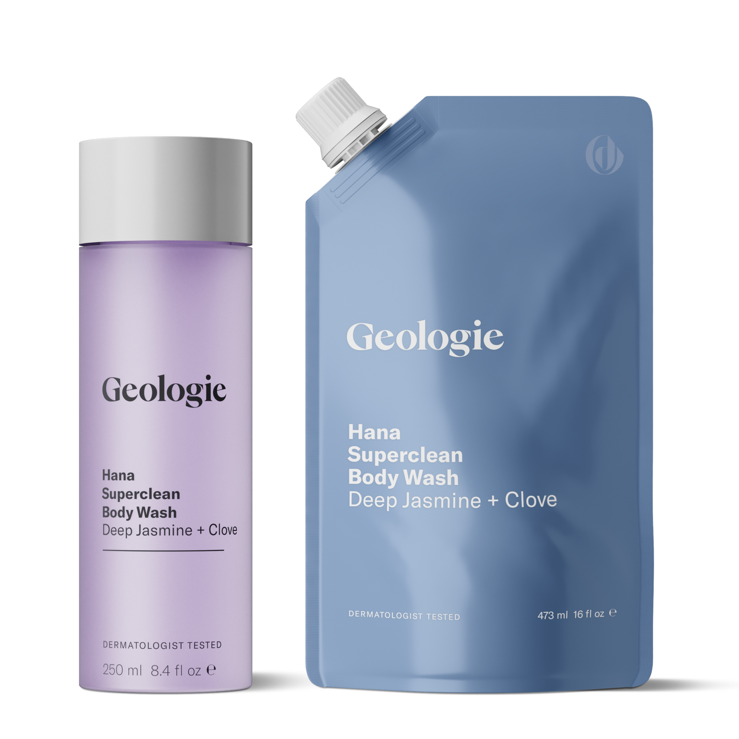 Geologie Superclean Body Wash Body Care Geologie Bottle + Refill Pouch Hana 2-Pack