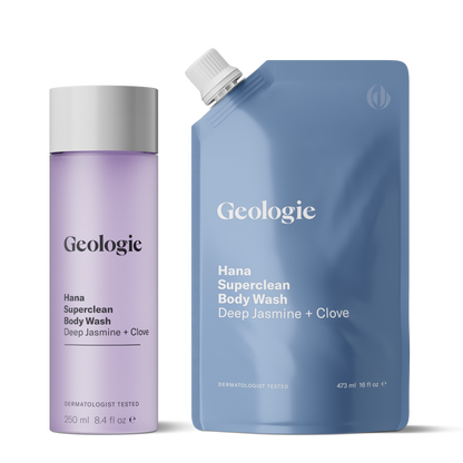 Geologie Superclean Body Wash Body Care Geologie Bottle + Refill Pouch Hana 2-Pack