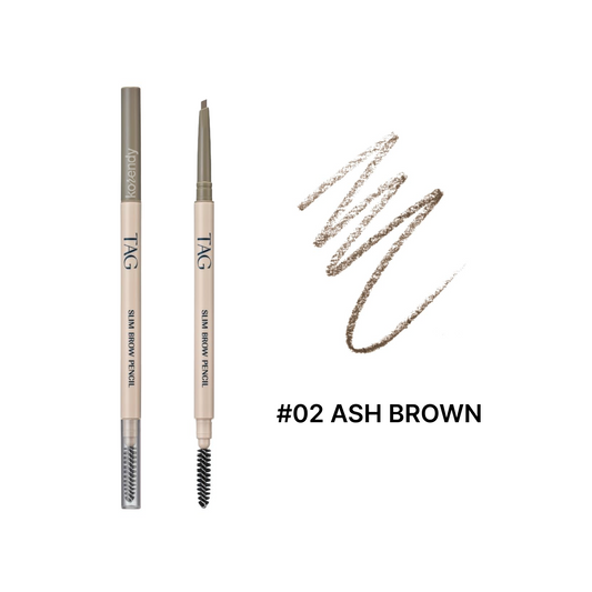 Tag Slim Brow Pencil Ultra-Fine Triangle Tip 02 Ash Brown 0.06g