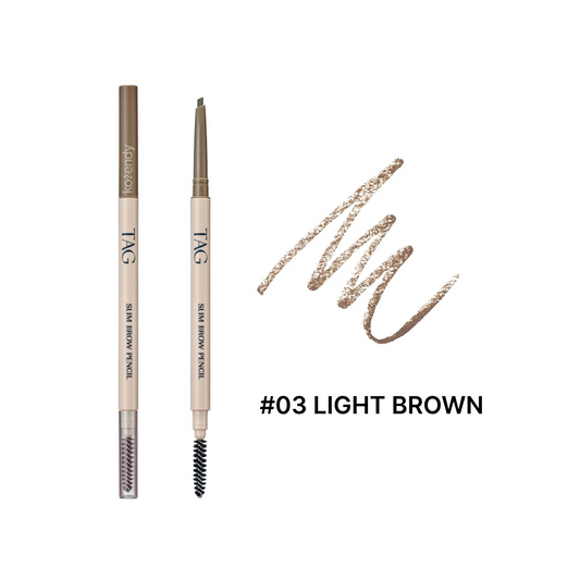 Tag Slim Brow Pencil Ultra-Fine Triangle Tip 03 Light Brown 0.06g