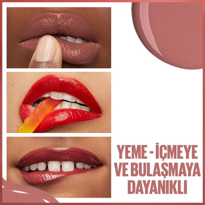 Rouge à lèvres liquide Maybelline New York Super Stay Vinyl Ink - Couleur longue tenue, fini ultra-brillant, 16h de tenue