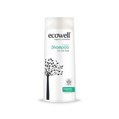 Shampooing bio Ecowell pour cheveux gras - Nettoyage naturel et doux, sans parabène, sans silicone ni SLS - Rafraîchit le cuir chevelu gras et nourrit les cheveux