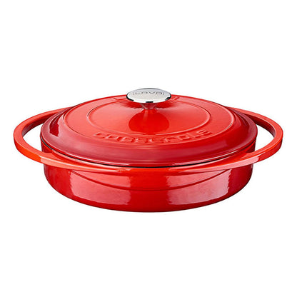 Batterie de cuisine en fonte émaillée Lava - Poêle polyvalente Heritage Series 28 cm, finition émaillée durable, lavable au lave-vaisselle - Idéale pour les cuisiniers amateurs