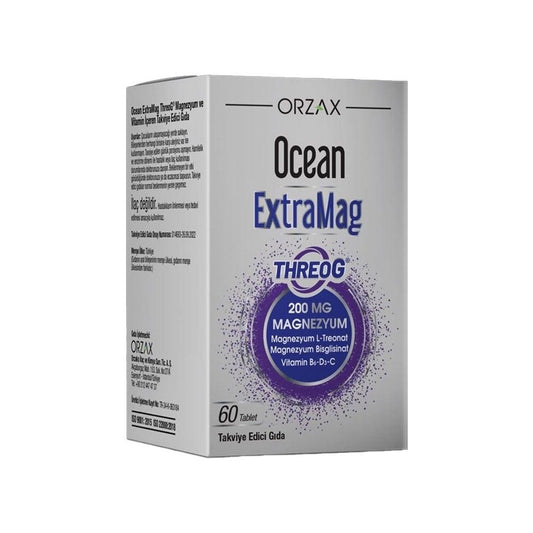 Orzax Ocean Extramag Threog 200 Mg - Magnesium & Vitamin Supplement for Adults - 60 Capsules