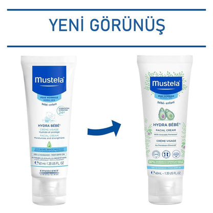 Mustela Hydra Bebé Crema Facial para Bebé: Aguacate Orgánico, Hidratante Suave para Recién Nacidos con Piel Sensible | Hidratación y Protección Diaria