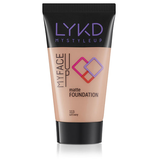 LYKD Matte Foundation 113 Soft Ivory - Long-Lasting Matte Foundation for Flawless Makeup