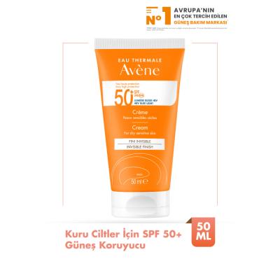 Crema solar sin perfume Avène para piel seca SPF50+ - Resistente al agua e hidratante