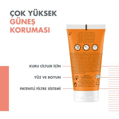Crema solar sin perfume Avène para piel seca SPF50+ - Resistente al agua e hidratante