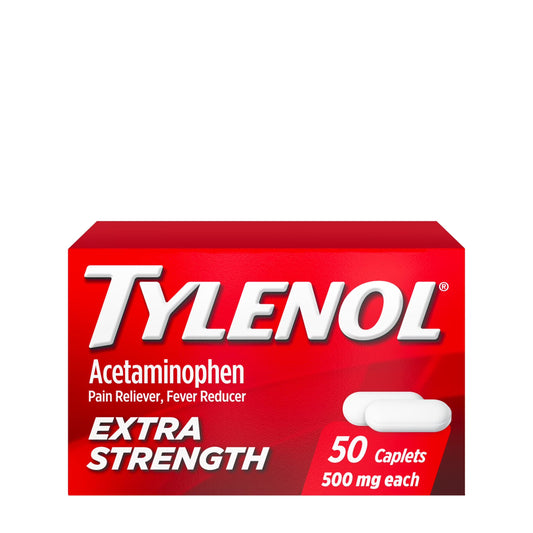 Tylenol Extra Strength Acetaminophen 500 mg - 50 Caplets Medicine & Drugs Pasteur Pharmacy