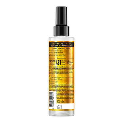 Crema de tratamiento capilar Gliss - Tratamiento nutritivo con Omega 9 y aceite de marula para cabello dañado