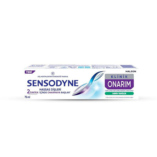 Sensodyne Clinical Repair : Dentifrice Nettoyage en profondeur pour dents sensibles avec technologie Novamin - Réparation rapide et soulagement durable