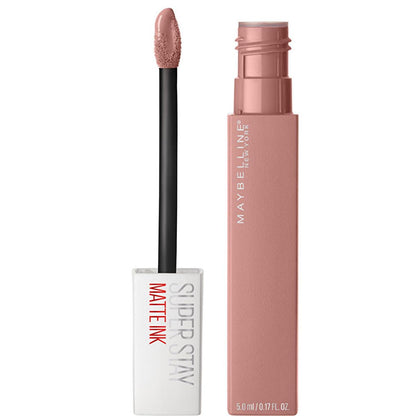 Rouge à lèvres liquide mat Maybelline Super Stay Matte Ink - Tenue 16H, sans transfert, teinte Unnude Poet