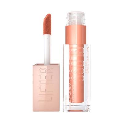 Maybelline Lifter Gloss: Brillo labial hidratante con ácido hialurónico - No pegajoso, efecto voluminizador, hermoso tono ámbar