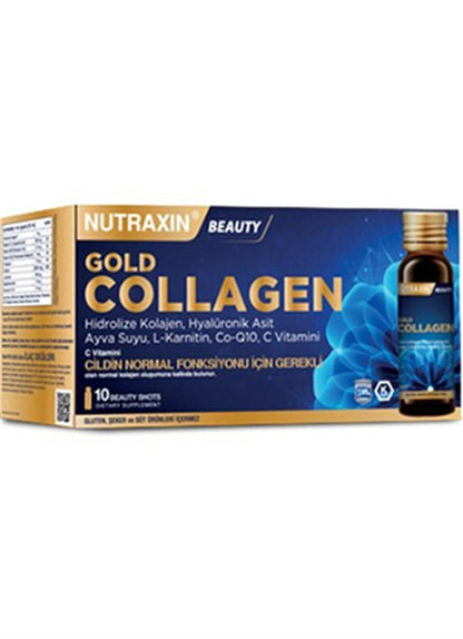 Nutraxin Beauty Collagen Drink: 10 000 mg de colágeno hidrolizado, ácido hialurónico y vitamina C - Apoyo antienvejecimiento para piel, cabello y uñas