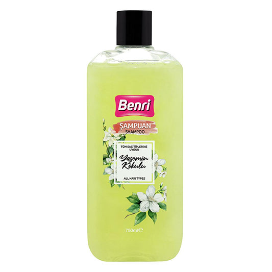 Shampooing au jasmin Benri 750 ml - Shampooing hydratant doux pour des cheveux brillants et volumineux - Le meilleur shampooing au parfum de jasmin