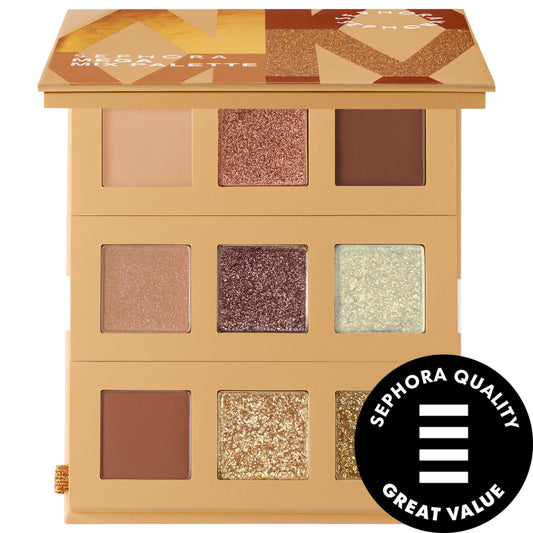 Paleta de sombras de ojos Mega Mix: personalizable, de larga duración y altamente pigmentada: sombras de ojos nude, con purpurina, mate y metalizadas