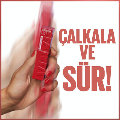 Rouge à lèvres liquide Maybelline New York Super Stay Vinyl Ink - Couleur longue tenue, fini ultra-brillant, 16h de tenue