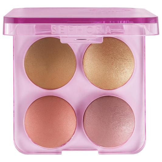 SEPHORA COLLECTION Paleta facial todo en uno: rubor, bronceador e iluminador - Tez radiante, contorno facial y práctica para viajar