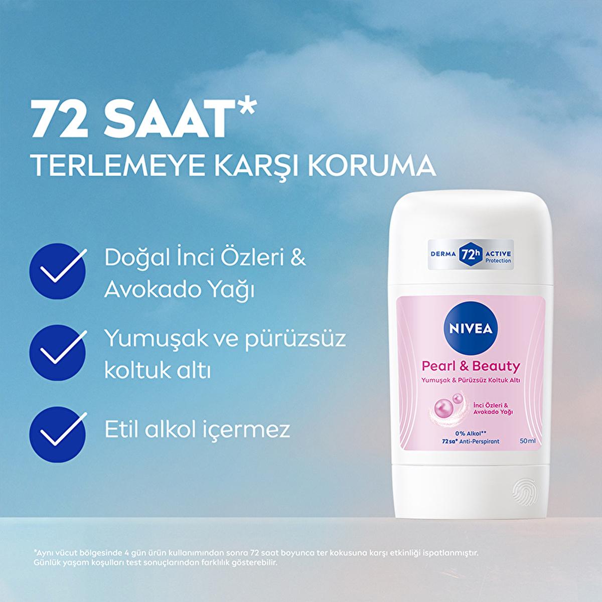 Nivea Women's Deodorant Stick Pearl & Beauty - Long Lasting Anti-Perspirant Protection for Sensitive Skin