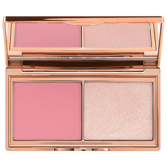 Paleta Hollywood Mini Blush & Glow: Fair/Medium - Consigue un brillo radiante al estilo Hollywood con esta paleta portátil de colorete e iluminador
