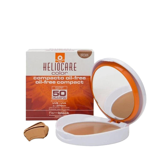 Heliocare Oil-Free Compact Sunscreen SPF 50 for Brown Skin - Portable Sun Protection