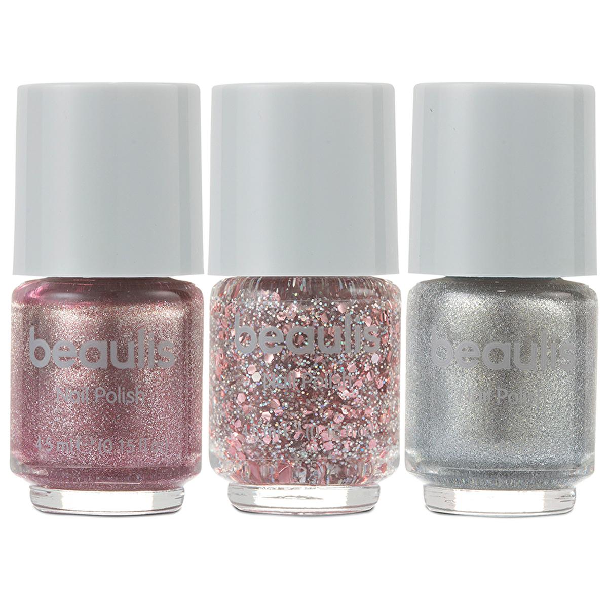 Set de 3 esmaltes de uñas Beaulis - Colores de fiesta de los 80 para mujer | Tonos llamativos