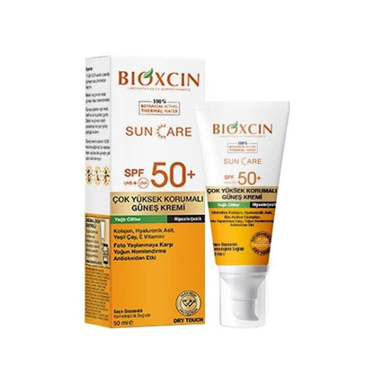 Protector solar Bioxcin para piel grasa FPS 50+ - Protección no grasa, antiedad y resistente al agua